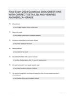 Final Exam 2024 Questions Exam  Questions With Expert Verified  Solutions
