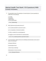 Mental Health Test Bank |135 Questions| With Correct Answers.