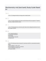 Biochemistry mid (test bank) Study Guide Rated A+