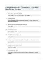 Chemistry Chapter 9 Test Bank |37 Questions| With Correct Answers.