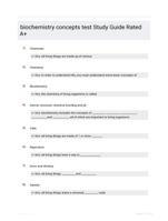 biochemistry concepts test Study Guide Rated A+