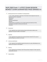 NUR 2500 Exam 1 LATEST  EXAM SESSION NEWEST EXAM GUARANTEED PASS GRADED A+