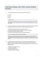 Final Exam Review with 100% Correct Verified Answers