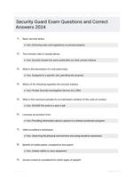 Security Guard Exam Questions and Correct Answers 2024