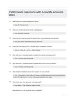 EVOC Exam Questions with Accurate  Answers 2024