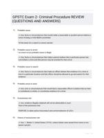 GPSTC Exam 2- Criminal Procedure REVIEW (QUESTIONS AND  ANSWERS)