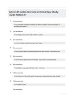 Gpstc dh notes test one criminal law Study Guide Rated A+