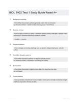 BIOL 1902 Test 1 Study Guide Rated A+