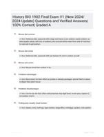 History BIO 1902 Final Exam V1 (New 2024/ 2024  Update) Questions and Verified Answers| 100%  Correct| Graded A