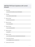INSTRUCTOR Exam Questions with correct Answers