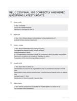 REL C 225 FINAL 102 CORRECTLY ANSWERED QUESTIONS LATEST UPDATE