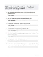 169- Anatomy and Physiology I: Final Exam 2024/2025   already graded   A+