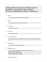 UTampa BUS 101 Exam 2 LATEST  ACTUAL EXAM 82+ QUESTIONS AND CORRECT DETAILED ANSWERS  |ALREADY GRADED A+