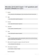 Microbio 2215 CSCC Exam 1 147 questions and answers GRADED A+ Q & A