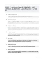 CSCC Psychology Exam 2 2024 WITH 100% VERIFIED QUESTIONS AND ANSWERS | RATED A+