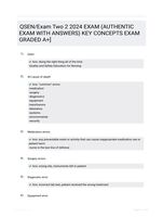QSEN/Exam Two 2 2024 EXAM (AUTHENTIC EXAM WITH ANSWERS) KEY CONCEPTS EXAM GRADED A+]