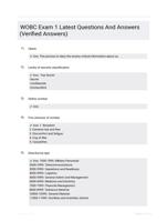 WOBC Exam 1 Latest   Questions And Answers (Verified Answers)