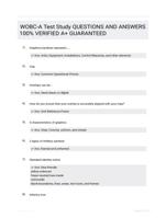 WOBC-A Test Study QUESTIONS AND ANSWERS 100% VERIFIED A+ GUARANTEED