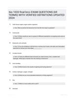 bio 1033 final brcc EXAM QUESTIONS (69 TERMS) WITH VERIFIED DEFINITIONS UPDATED 2024