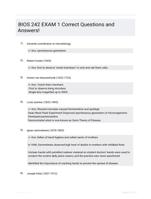 BIOS 242 EXAM 1 Correct Questions and Answers!
