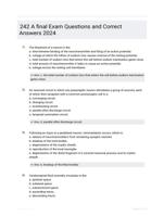 242 A final Exam Questions and Correct Answers 2024