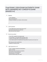 Final EXAM 2 2024 EXAM (AUTHENTIC EXAM WITH ANSWERS) KEY CONCEPTS EXAM GRADED A+]