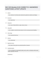 BIO 335 Module 8 85 CORRECTLY ANSWERED QUESTIONS LATEST UPDATE