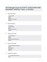 All Pathogen Exam Korf RCTC QUESTIONS AND ANSWERS VERIFIED 100% ( A SCORE)