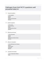 Pathogen Exam Korf RCTC questions well answered rated A+
