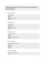 Pathogen Exam Korf RCTC Correct Questions and Answers!