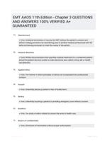 EMT AAOS 11th Edition - Chapter 3 QUESTIONS AND ANSWERS 100% VERIFIED A+ GUARANTEED