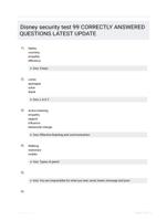 Disney security test 99 CORRECTLY ANSWERED QUESTIONS LATEST UPDATE