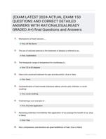(EXAM LATEST 2024 ACTUAL EXAM 150 QUESTIONS AND CORRECT DETAILED ANSWERS WITH RATIONALES|ALREADY GRADED A+) final Questions and Answers