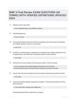 BME 3 Final Review EXAM QUESTIONS (45 TERMS) WITH VERIFIED DEFINITIONS UPDATED 2024