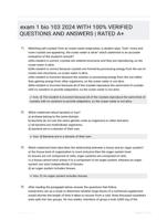 exam 1 bio 103 2024 WITH 100% VERIFIED QUESTIONS AND ANSWERS | RATED A+
