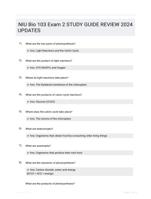 NIU Bio 103 Exam 2 STUDY GUIDE REVIEW 2024 UPDATES