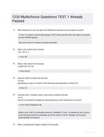 COS Multichoice Questions TEST 1 Already Passed