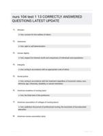 nurs 104 test 1 13 CORRECTLY ANSWERED QUESTIONS LATEST UPDATE