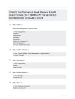 CPACE Performance Task Review EXAM QUESTIONS (24 TERMS) WITH VERIFIED DEFINITIONS UPDATED 2024