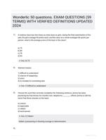 Wonderlic 50 questions. EXAM QUESTIONS (59 TERMS) WITH VERIFIED DEFINITIONS UPDATED 2024