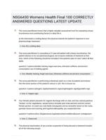 NSG6430 Womens Health Final 100 CORRECTLY ANSWERED QUESTIONS LATEST UPDATE