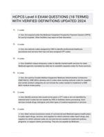 HCPCS Level II EXAM QUESTIONS (18 TERMS) WITH VERIFIED DEFINITIONS UPDATED 2024