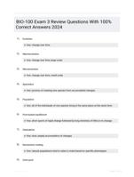 BIO-100 Exam 3 Review Questions With 100% Correct Answers 2024