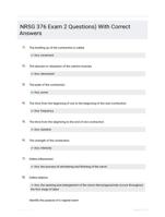 NRSG 376 Exam 2 Questions) With Correct Answers