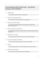 cosmetology state board Exam - Questions, Answers and Feedback