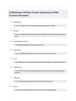 Esthetician Written Exam Questions) With Correct Answers