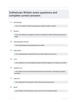 Esthetician Written exam questions and complete correct  answers