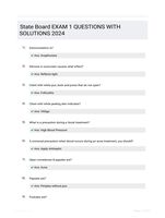 State Board EXAM 1 QUESTIONS WITH SOLUTIONS 2024