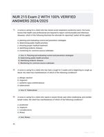 NUR 215 Exam 2 WITH 100%  VERIFIED ANSWERS  2024/2025