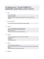 AP Biology Unit 1 Test 86 CORRECTLY ANSWERED QUESTIONS LATEST UPDATE